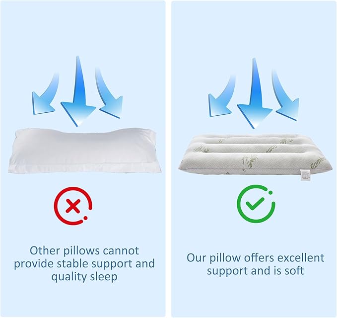 SWTMERRY Ultra Thin Pillows for Sleeping, Flat Pillows for Stomach & Side Sleepers, Rayon Derived from Bamboo, 7D High Support 2.5 inch Height Slim Bed Pillow