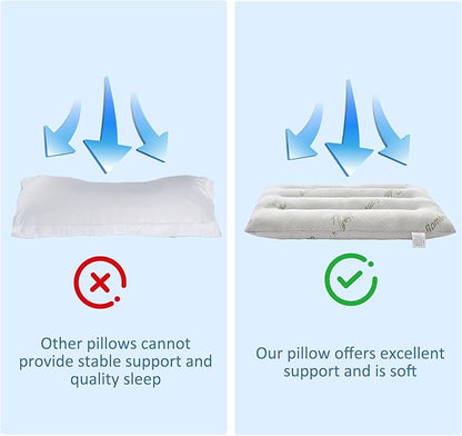 SWTMERRY Ultra Thin Pillows for Sleeping, Flat Pillows for Stomach & Side Sleepers, Rayon Derived from Bamboo, 7D High Support 2.5 inch Height Slim Bed Pillow
