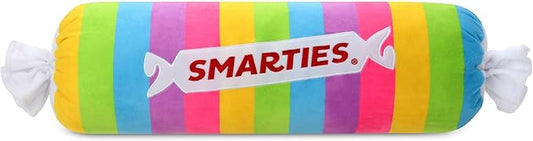 iscream Smarties Roll Pastel Plush Fleece 22" x 6.5" Pillow with Embroidered Accents