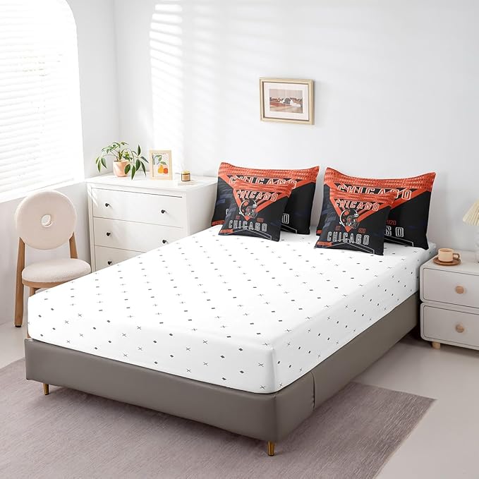 Feelyou Football 7 Pieces Comforter Sets Queen Size Bedding Set for Boys Kids Teen Sports Theme Football City Bed in a Bag with Comforter, Sheets, Pillowcases & Cushion Cover