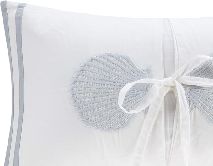 Harbor House Modern Design Decorative Pillow Hypoallergenic Sofa Cushion Lumbar, Back Support, Oblong 12" x 20", Crystal Beach, Cotton Pillow Blue