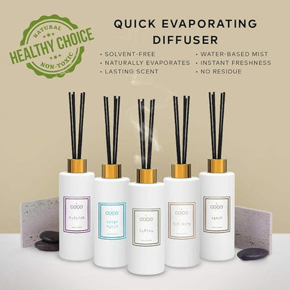 COCO by Stone 5oz Reed Diffuser (Stone Fruit) Luxury Scented Oil Diffuser Aromatherapy, Reed Diffusers for Home, Diffusing Oil Fragrance,Fragrance Products, Reed Diffusers for Home, Vegan