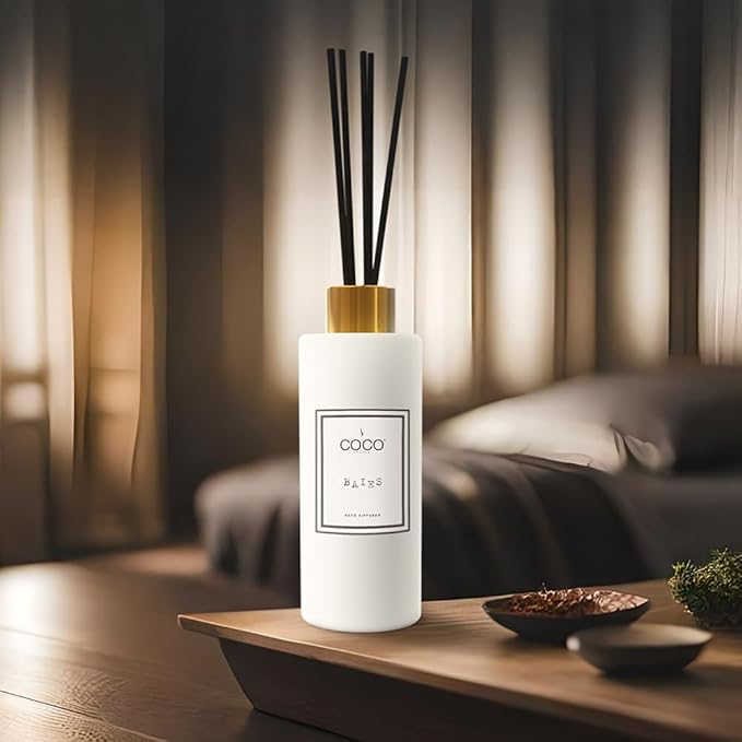 COCO by Stone 5oz Reed Diffuser (Baies) Luxury Scented Oil Diffuser Aromatherapy, Reed Diffusers for Home, Diffusing Oil Fragrance,Fragrance Products, Reed Diffusers for Home, Vegan