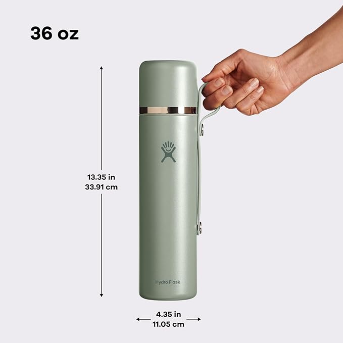 Hydro Flask Hot Flask & Cup – Insulated Stainless Steel, Hot Drink Travel Container for Coffee, Tea, & Soup 36 Oz Black