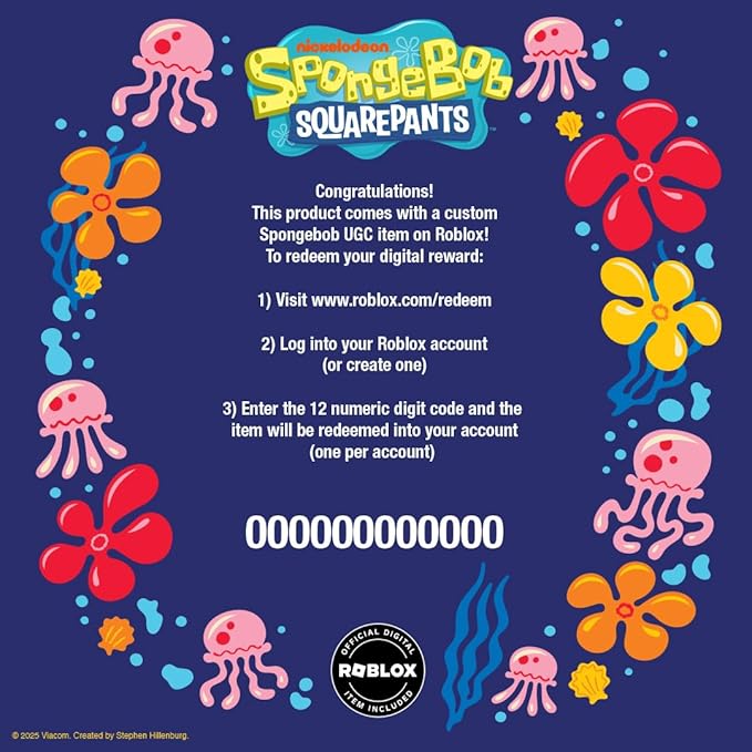 The Spongebob Movie: The Search for Squarepants Bedding Set – Roblox Reward Included - 5 Piece Twin Soft Reversible Comforter & Sheet Set, (Officially Licensed Product) by Franco Kids