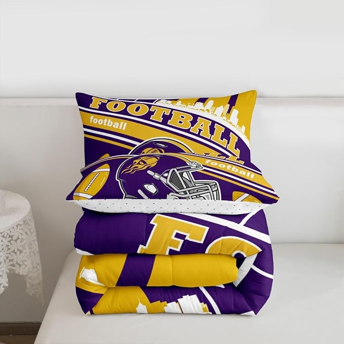 Feelyou Football Bedding Set Boys Girls King Size Women Men Football City Comforter Rugby Sports Duvet Quilt Bedroom Decor