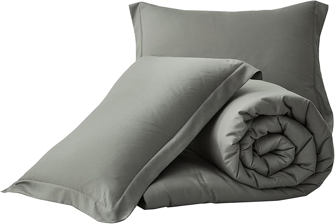 Chezmoi Collection Cliff 3-Piece Lightweight Cooling Comforter Set, King - Rayon Derived from Bamboo & Polyester Blended, Soft Breathable Bedding for Hot Sleepers, Dark Gray