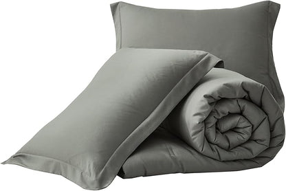Chezmoi Collection Cliff 3-Piece Lightweight Cooling Comforter Set, Oversized King - Rayon Derived from Bamboo & Polyester Blended, Soft Breathable Bedding for Hot Sleepers, Dark Gray