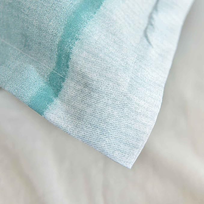 King Size Comforter Set, Blue, Grey and Teal Striped Pattern Print Reversible Down Alternative Bed Sets - 104 x 90 3PC Soft Microfiber Duvet Sets Modern Abstract Bedding in a Bag for Women Men, Gray