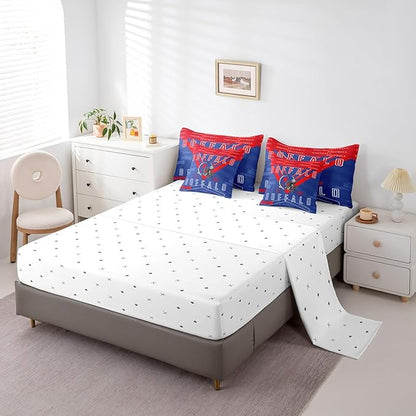 Feelyou Football 7 Pieces Comforter Sets King Size Rugby Sports Bedding Set for Boys Kids Teen Sports Theme Football City Bed in a Bag with Comforter, Sheets, Pillowcases & Cushion Cover