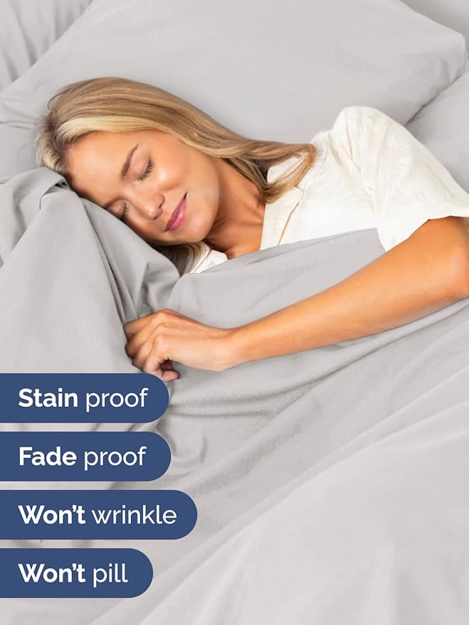 Extra Deep Queen Sheet Set - 6 Piece Breathable and Cooling Sheets - Hotel Luxury Bedding for Women, Men, Kids & Teens - Easy & Secure Fit - Soft and Wrinkle Free - Extra Deep Pockets - French Grey