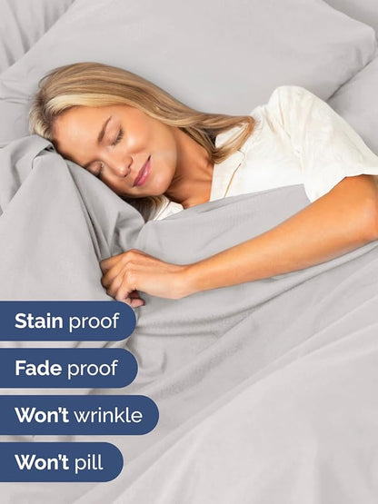 Extra Deep Queen Sheet Set - 6 Piece Breathable and Cooling Sheets - Hotel Luxury Bedding for Women, Men, Kids & Teens - Easy & Secure Fit - Soft and Wrinkle Free - Extra Deep Pockets - French Grey