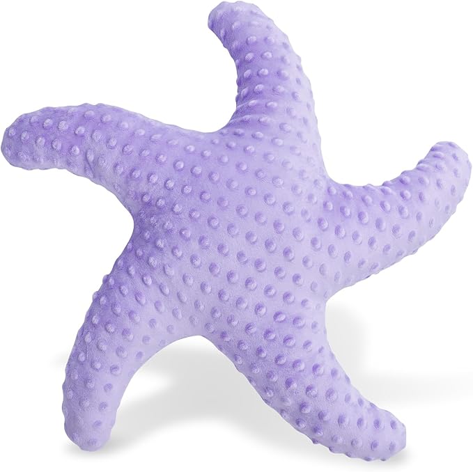 Marble Empire Starfish Pillow for Couch and Bed, Coastal Decor Throw Pillow, Ocean Beach Theme Accent Pillow for Living Room（Purple）