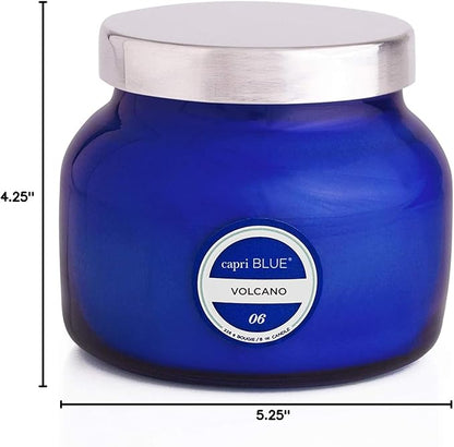 Capri Blue Volcano Scented Candles - Luxury Glass Jar Candles for Home Scented with Tropical Fruit & Sugared Citrus - Soy Wax Blend - Capri Blue Volcano - Blue Color (8 oz)