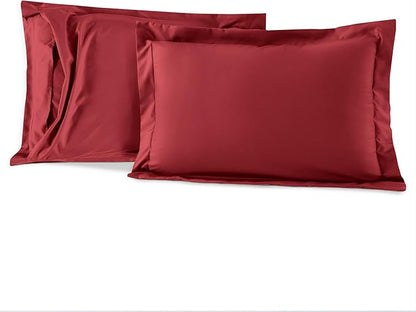 Elegant Comfort 3-Piece Box Stitched Down Alternative Comforter with Shams - Ultra Soft for All Season Duvet Insert with Corner Tabs, Plush Cozy 3PC Comforter Set, Twin, Burgundy