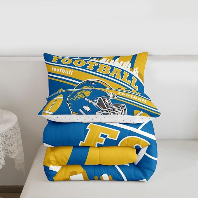 Feelyou Football Bedding Set King Size Boys Girls Rugby Sports Comforter Set Women Men Football City Comforter Duvet Quilt Bedroom Decor