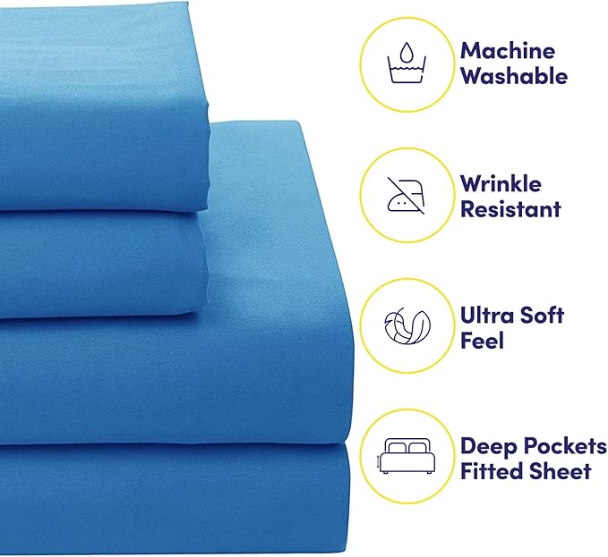 Sweet Home Collection 7 Piece Comforter Set Bag Solid Color All Season Soft Down Alternative Blanket & Luxurious Microfiber Bed Sheets, Mediterranean, King