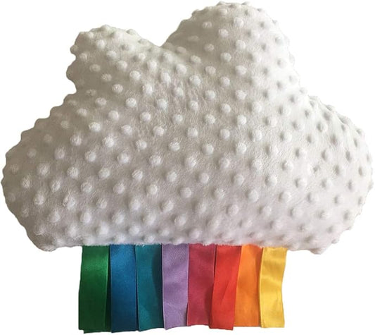 Snuggle Stuffs Cloud n' Rainbow 15" Minky Dot Throw Pillow