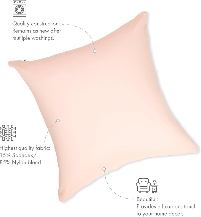PILLOWY 12" x 20" Throw Pillow - Cream Peach: 1 PCS Luxurious Premium Microbead Pillow with 85/15 Nylon/Spandex Fabric. Forever Fluffy, Outstanding Beauty & Support. Silky, Soft & Beyond Comfortable
