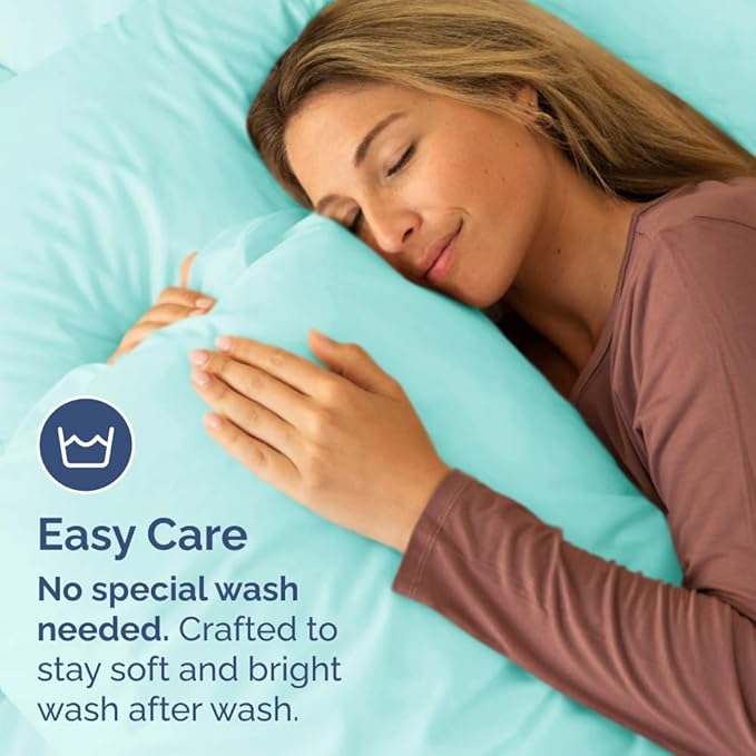 King Pillow Cases Set of 2 - Ultra Soft Hotel Quality Pillowcase Covers - Comfy, Cozy & Wrinkle Free - Shrinkage, Stain and Fade Resistant - Machine Washable Pillow Protectors - 2 Piece Set - Spa Blue