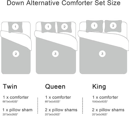 downluxe Lightweight Plaid Comforter Set (Twin) with 1 Pillow Sham - 2-Piece Set - Red/Black Plaid - Down Alternative Reversible Comforter