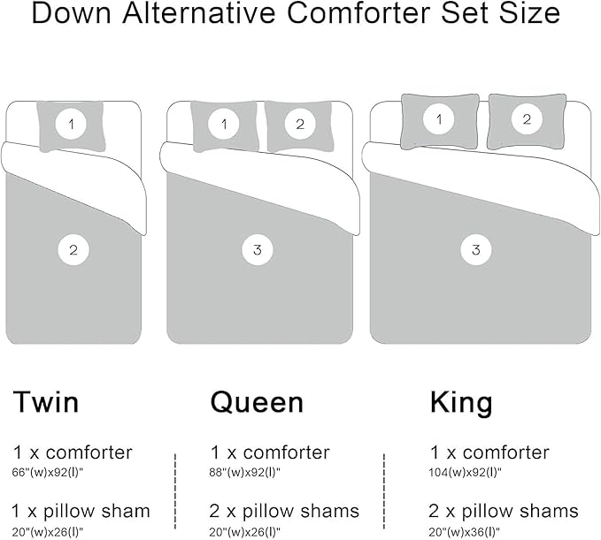 downluxe Lightweight Plaid Comforter Set (Queen) with 2 Pillow Shams - 3-Piece Set - Black/White Plaid - Down Alternative Reversible Comforter
