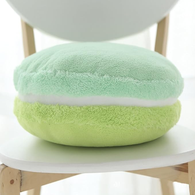 ChezMax Macaron Pillow Plush Back Bolster Cushion Microbead Throw Pillow Case Round Seat Cushion Home Decor Pillow for Sofa Bedroom Office Dormitory Car 14.5" Gradient Green