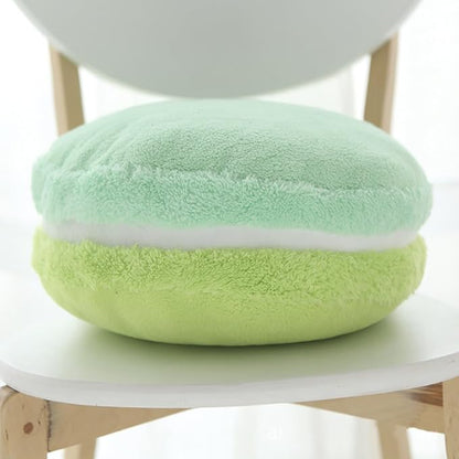 ChezMax Macaron Pillow Plush Back Bolster Cushion Microbead Throw Pillow Case Round Seat Cushion Home Decor Pillow for Sofa Bedroom Office Dormitory Car 14.5" Gradient Green