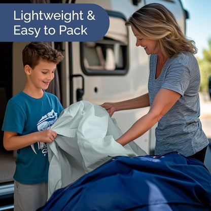 Short Queen RV Size 4 Piece Sheet Set - Comfy Breathable & Cooling Bed Sheets Set - Hotel Luxury Bedding for Women, Men, Kids, Teens, Boys & Girls - Deep Pockets & Wrinkle Free - Oeko-Tex - Ice Blue
