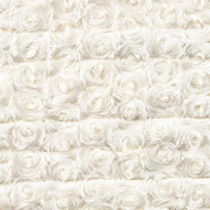 WOOMER Heated Blanket Throw 50" x 60", Electric Blanket Throw with 4 Heating Levels & 4H Auto Off, ETL Certified, White Roses Patterns Faux Fur & Sherpa, Machine Washable