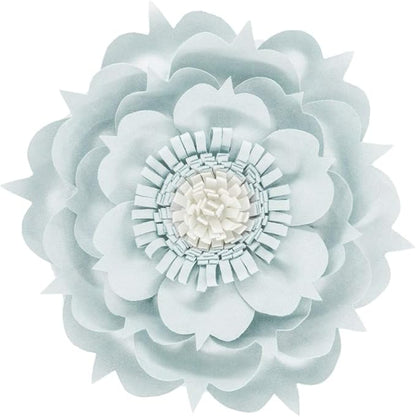 3D Flower Decorative Throw Pillow Handmade Round Pillow Cushion with Insert Included for Home Couch Bedroom Decor 13 x 13 Inch Blue