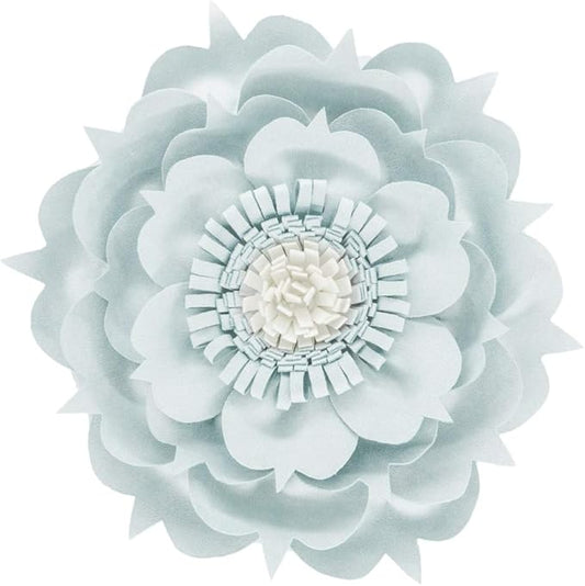 3D Flower Decorative Throw Pillow Handmade Round Pillow Cushion with Insert Included for Home Couch Bedroom Decor 13 x 13 Inch Blue