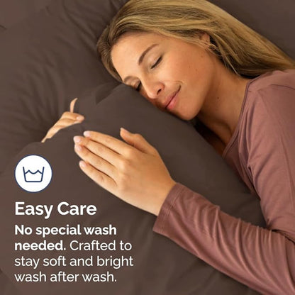 King Pillow Cases Set of 2 - Ultra Soft Hotel Quality Pillowcase Covers - Comfy, Cozy & Wrinkle Free - Shrinkage, Stain and Fade Resistant - Machine Washable Pillow Protectors - 2 Piece Set - Brown