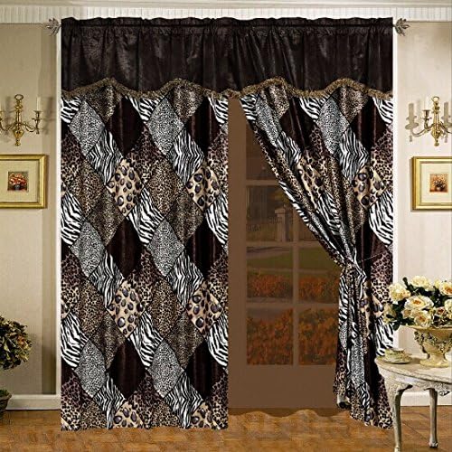 Grand Linen - 7 Piece King Safari Comforter Set - Zebra, Giraffe, Leopard, Tiger Etc - Multi Animal Print Bed in a Bag Brown Beige Black White Micro Fur Bedding