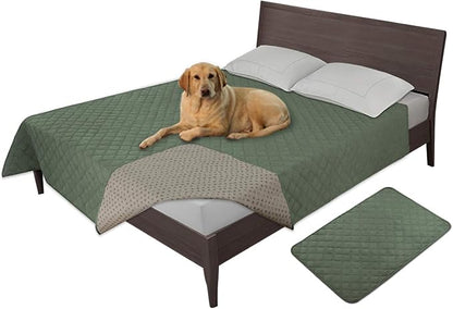 Easy-Going 100% Waterproof Dog Bed Cover, Non-Slip Pet Blanket for Furniture, Washable Couch Cover, Repleasement Sofa Cover (120X82 in,Greyish Green)