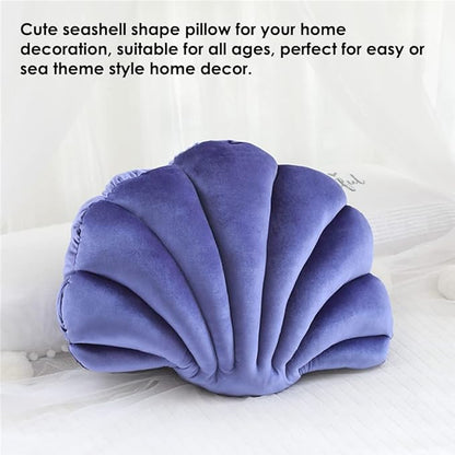 Patty Both Seashell Decorative Pillow Velvet Seashell Throw Pillow, Sea Shell Shaped Throw Pillow Decorative Pillows for Bed Couch Home Office Decor (Violet, Small)
