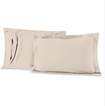 Elegant Comfort 3-Piece Box Stitched Down Alternative Comforter with Shams - Ultra Soft for All Season Duvet Insert with Corner Tabs, Plush Cozy 3PC Comforter Set, Queen, Linen