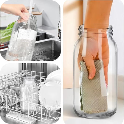 2 Pack 64 oz Glass Pitcher With Lid, Mason Jar Pitcher, 2 Quart Breast Milk Pitcher Jug with Flip Cap Leak Proof, Glass Sun Tea Jar for Ice Tea, Cold Brew Coffee, Breast Juices
