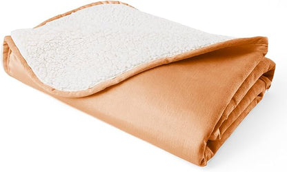 Waterproof Dog Blankets for Medium Dogs, Washable Pet Blanket for Indoor Cats, Plush Sherpa Puppy Throw Furniture Protector for Bed Couch Sofa(30"x40",M,Orange)