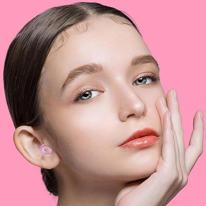 Ear Plugs for Sleeping Earplugs for Concerts Noise Cancelling Reusable Soft Silicone Noise Reduction Earbuds for Travel, Focus, Work 33-45dB Hearing Protection with 9 Ear Tips & Case (Pink)