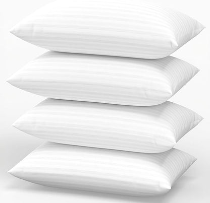 Pillows Queen Size Set of 4 Hotel Collection Bed Pillow for Sleeping Queen Pillows 4 Pack for Back, Stomach or Side Sleepers Soft and Supportive Washable Pillow for Bedroom