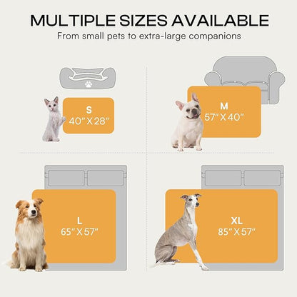 Luciphia Waterproof Dog Blanket for Small Dogs Washable Soft Sherpa Fleece Cat Blankets with 3D Jacquard Cozy Calming Reversible Couch Protector Furniture Protection for Pet, Beige White, 40x28 inch