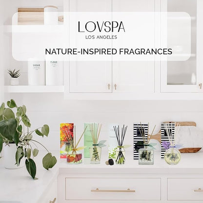 LOVSPA Reed Diffuser Set, Cashmere Woods Scented Oil Diffuser with Sticks, Home Fragrance Accessories for Bathroom Shelf Decor, Aroma Diffusers for Home or Office Fall Decor, USA Made
