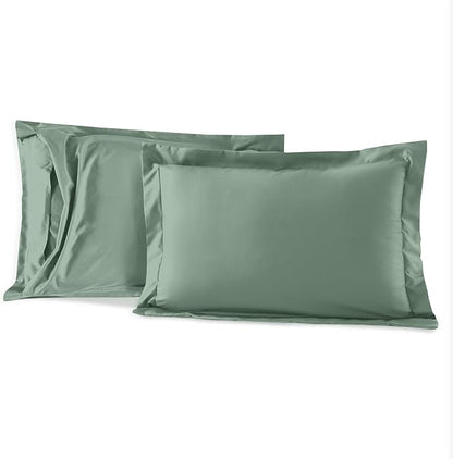 Elegant Comfort 3-Piece Box Stitched Down Alternative Comforter with Shams - Ultra Soft for All Season Duvet Insert with Corner Tabs, Plush Cozy 3PC Comforter Set, Twin, Smoke Green