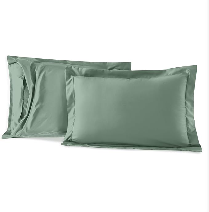 Elegant Comfort 3-Piece Box Stitched Down Alternative Comforter with Shams - Ultra Soft for All Season Duvet Insert with Corner Tabs, Plush Cozy 3PC Comforter Set, Oversize King, Smoke Green