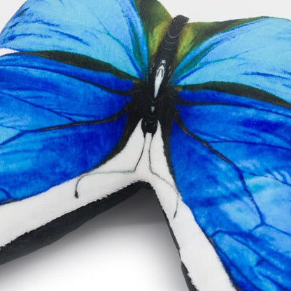 JWH 3D Butterfly Pillow Print Neck Pillows for Car Travel Plane Airplane Trip Headrest Small Pillow Long Flights Essentials Cute Head Rest with Elastic 8 x 12 Inch Royal Blue