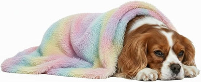 Pets Bed Blanket Dogs Reversible Soft Dog Throw Blankets Cats Mat Sleeper Fuzzy Pet Couch Covers Washable Cat Puppy Cover for Beds Sofa Travel Double Sided Furniture Protection (Colorful Pink,M)