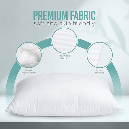 Utopia Bedding Bed Pillows Queen Size Set of 4 (White), Premium Soft Hotel Pillows, Original Down Alternative Filling, Pillow for Sleeping, Cooling Pillow for Back, Stomach and Side Sleeper