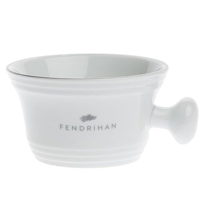 Fendrihan Porcelain Apothecary Shaving Mug, Hand-Painted Rim (Grey)