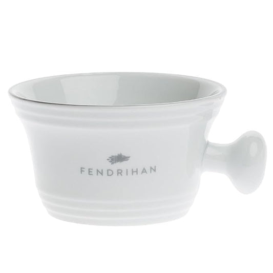 Fendrihan Porcelain Apothecary Shaving Mug, Hand-Painted Rim (Grey)